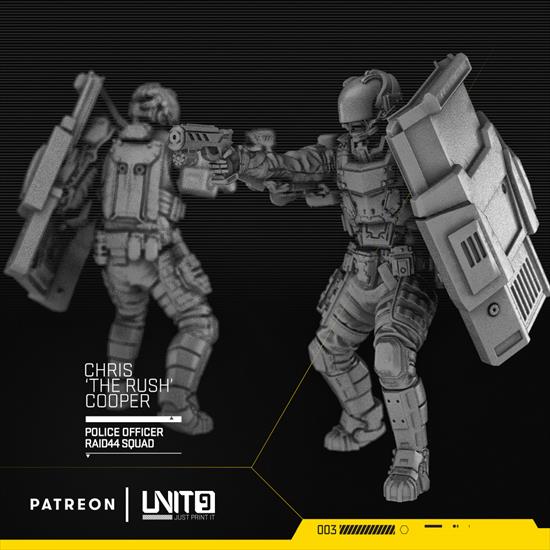Cyberpunk 2020 - Cyberpunk 2020 - Police Squad Cyberpunk 2020 - Police Squad RAID44 - Policeman with shield.stl.jpg