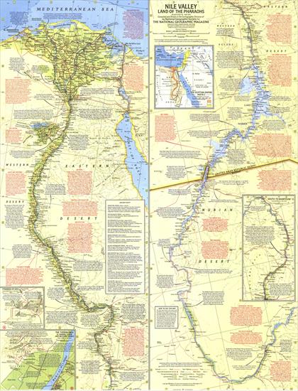 Mapy National Geographic. 539 map. Wysoka jakość - Egypt - Nile Valley, Land of the Pharaohs 1965.jpg