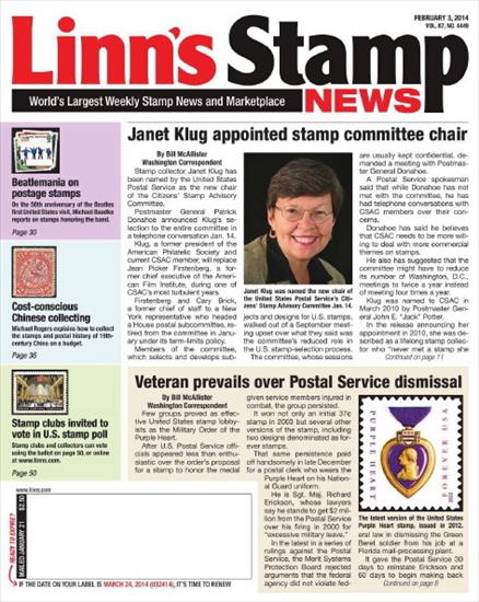 Poster - LINNS STAMP NEWS 2014.02.03 Vol.87 No. 4449 Worlds Largest Weekly Stamp News and Marketplace 2014, PDF.jpg